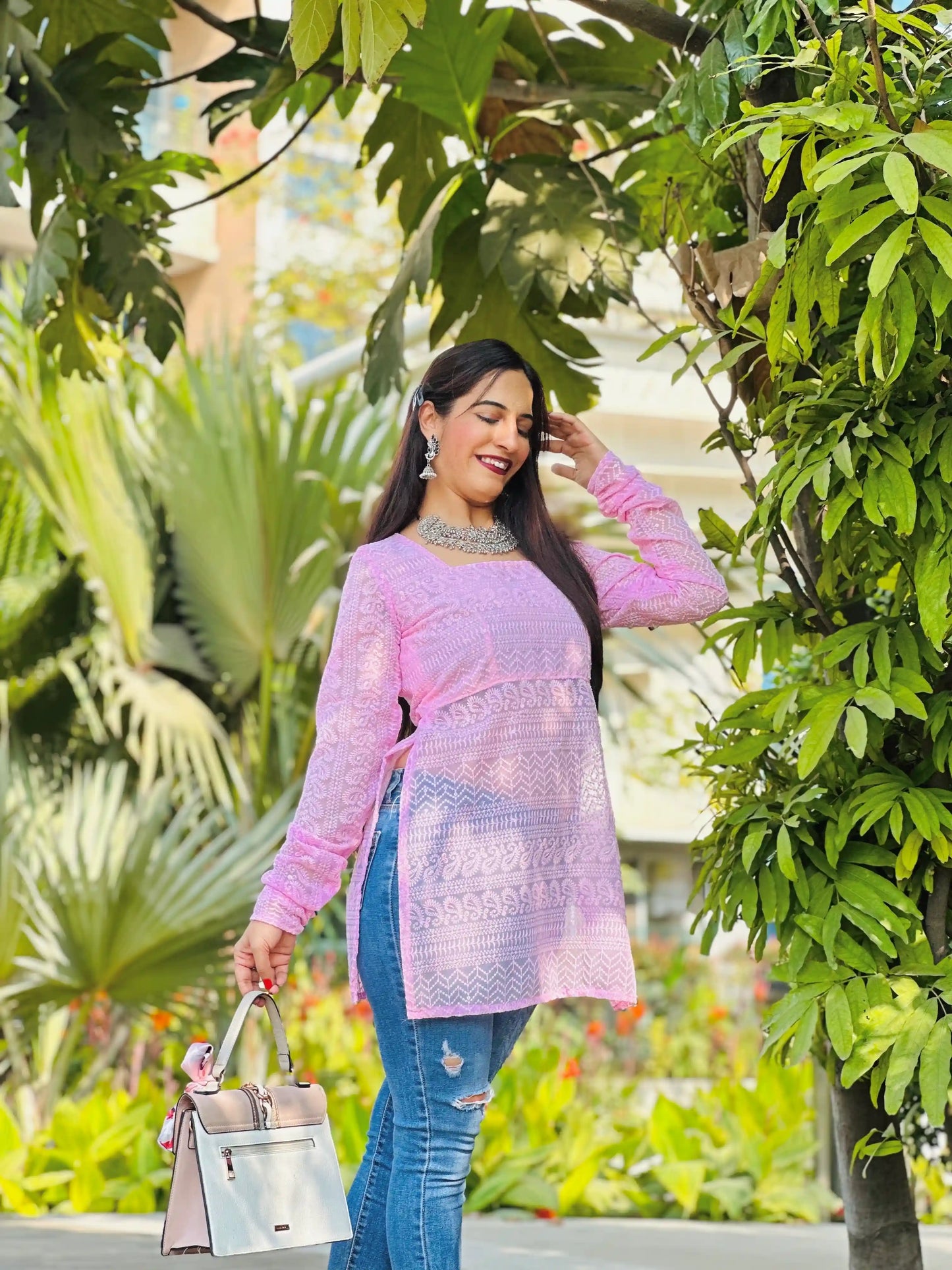 Blossom Pink Short Gulnaz Kurta