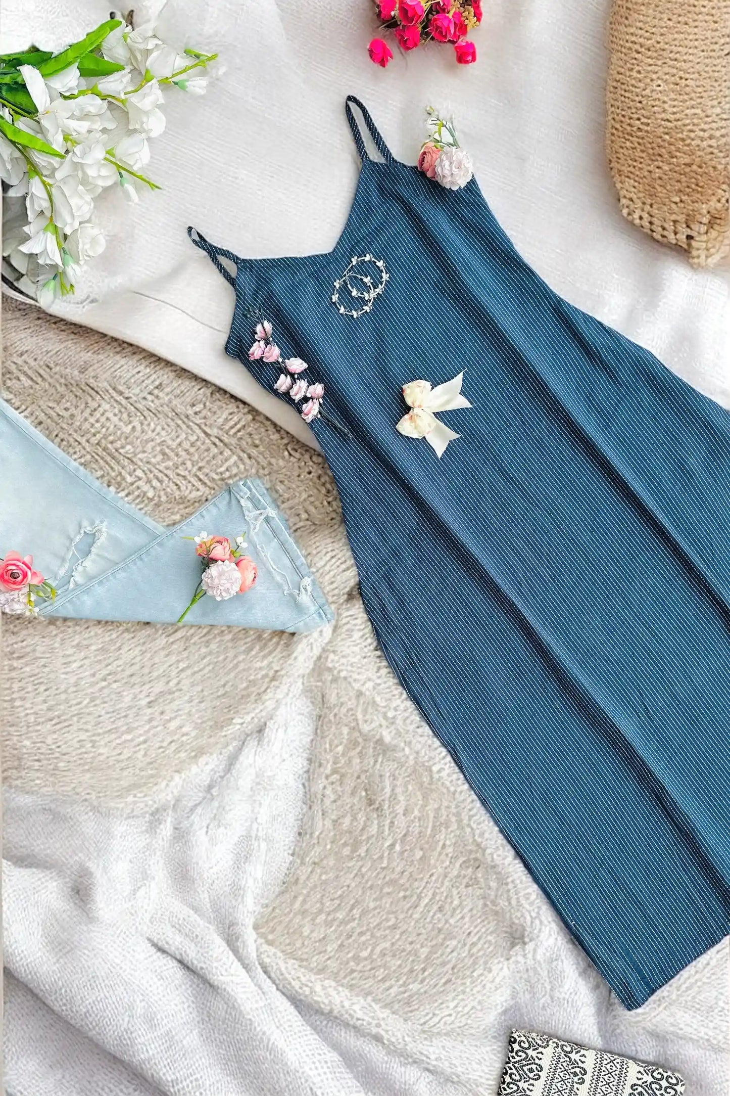 Budget Blue Jaipuri Straight Kurta