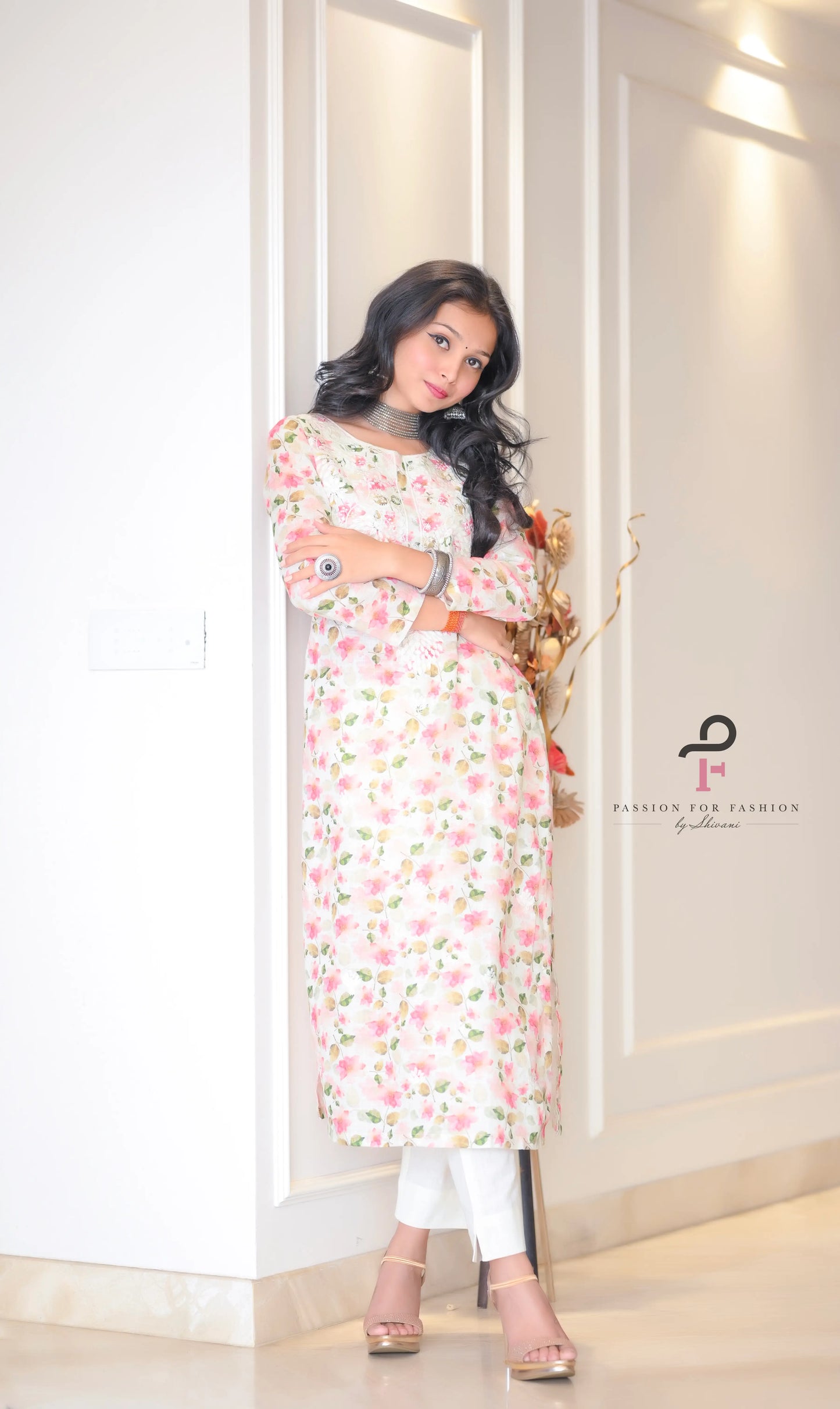 Whimsical Cream Embroidered Meher Suit Set