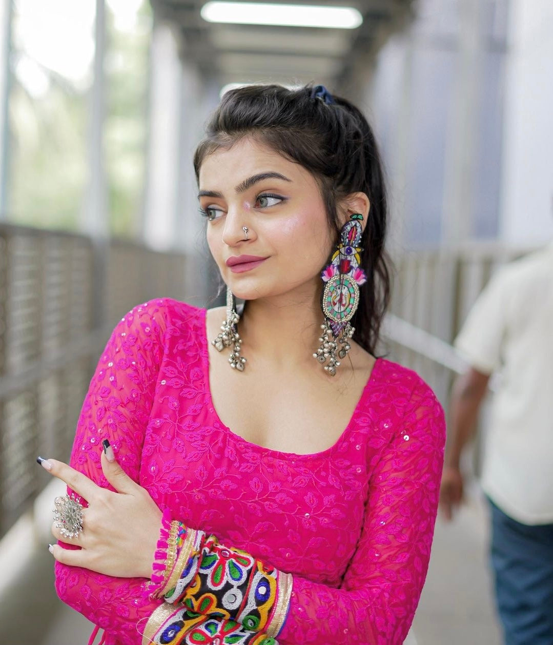 Rajvee's Hot Pink Gulnaz Anarkali