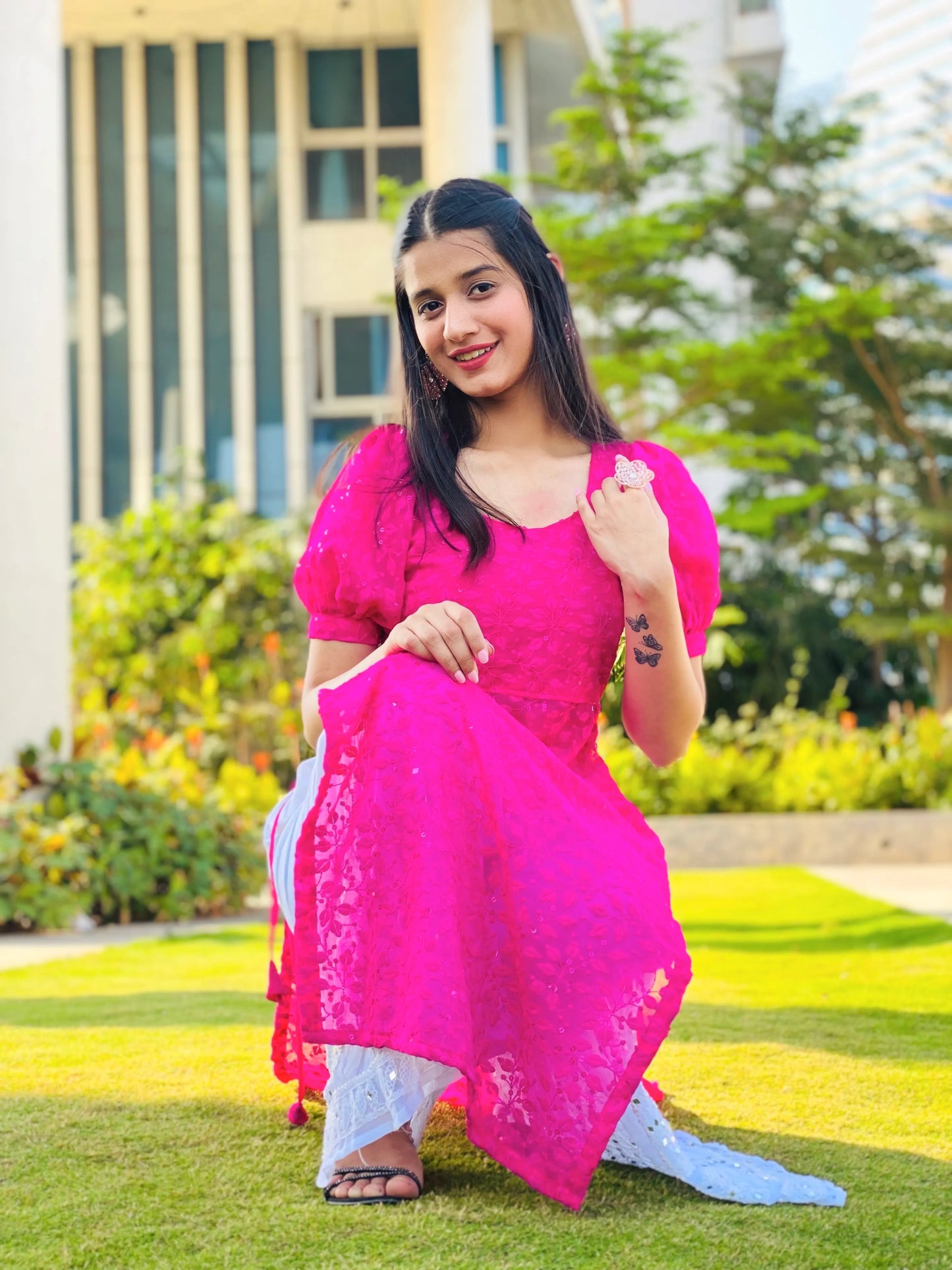 Mahima's Hot Pink Gulnaz Kurta