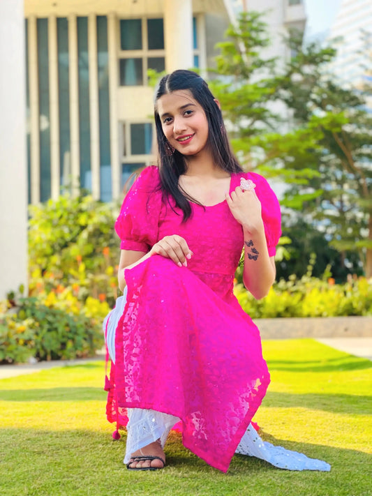 Mahima's Hot Pink Gulnaz Kurta - Passion for Fashion by Shivani