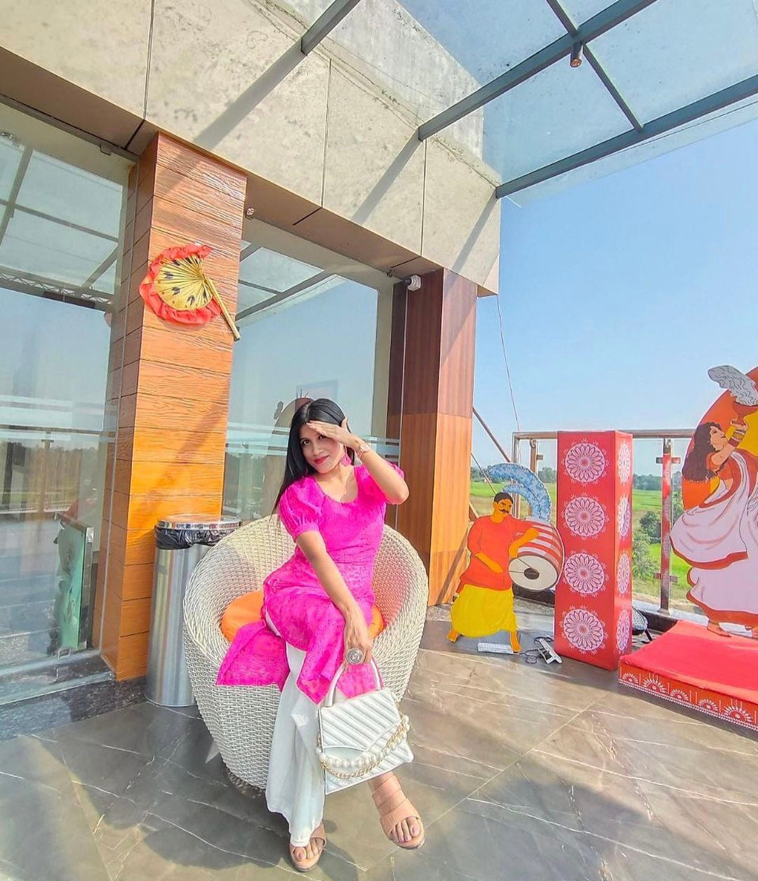 Mahima's Hot Pink Gulnaz Kurta