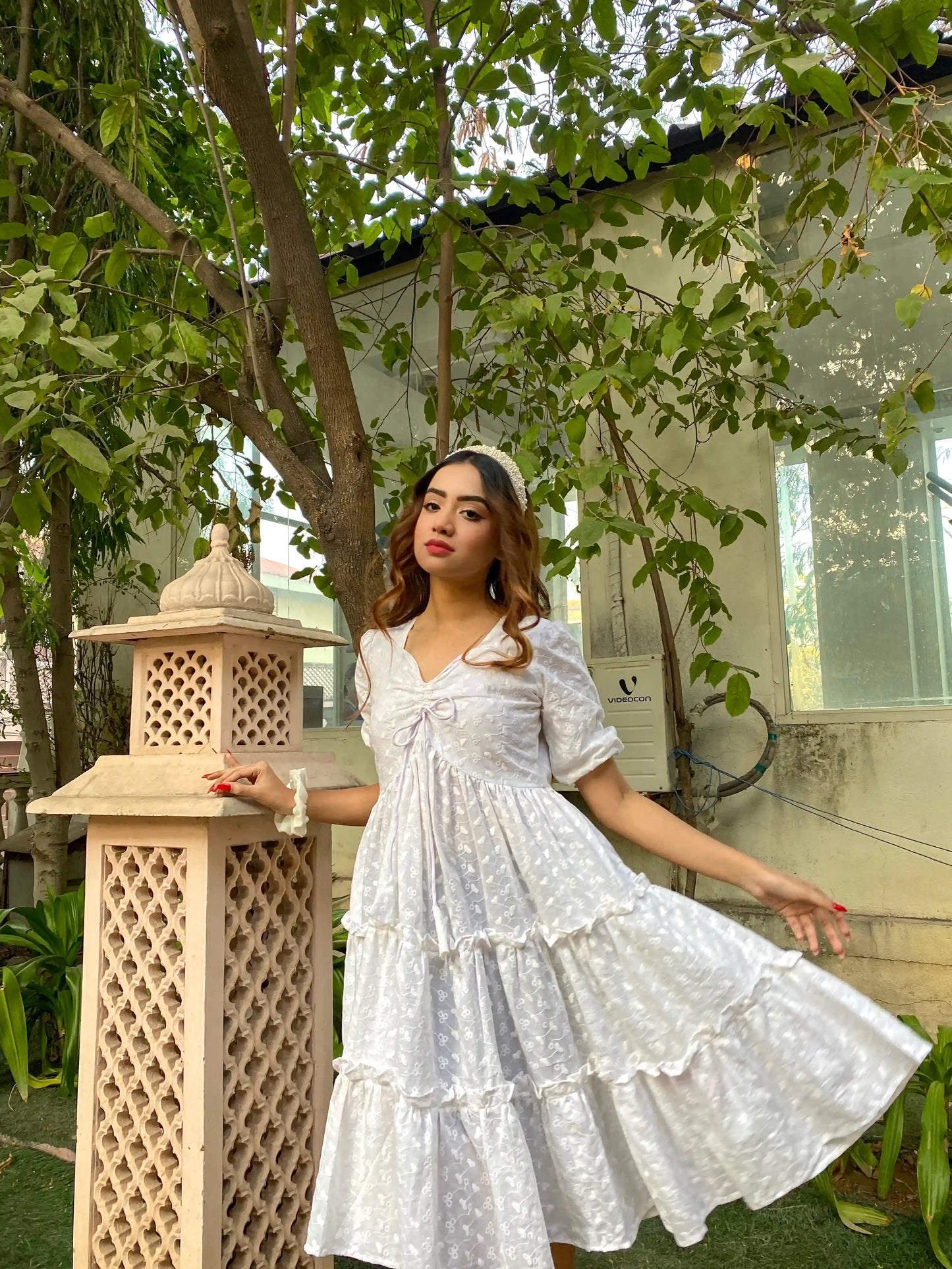 Ivory Bloom Tier Dress - Passion for Fashion by Shivani