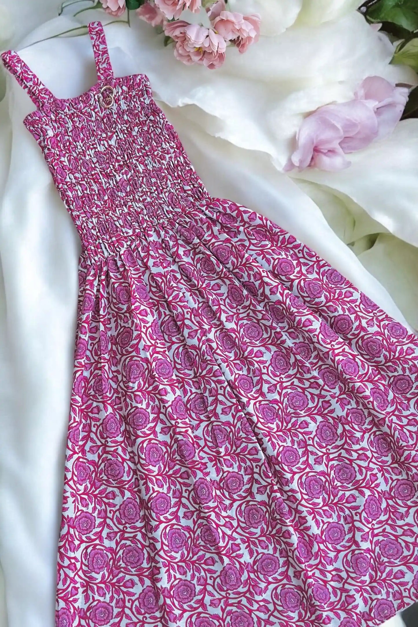 Jaipuri Pink Smoky Twirl Dress