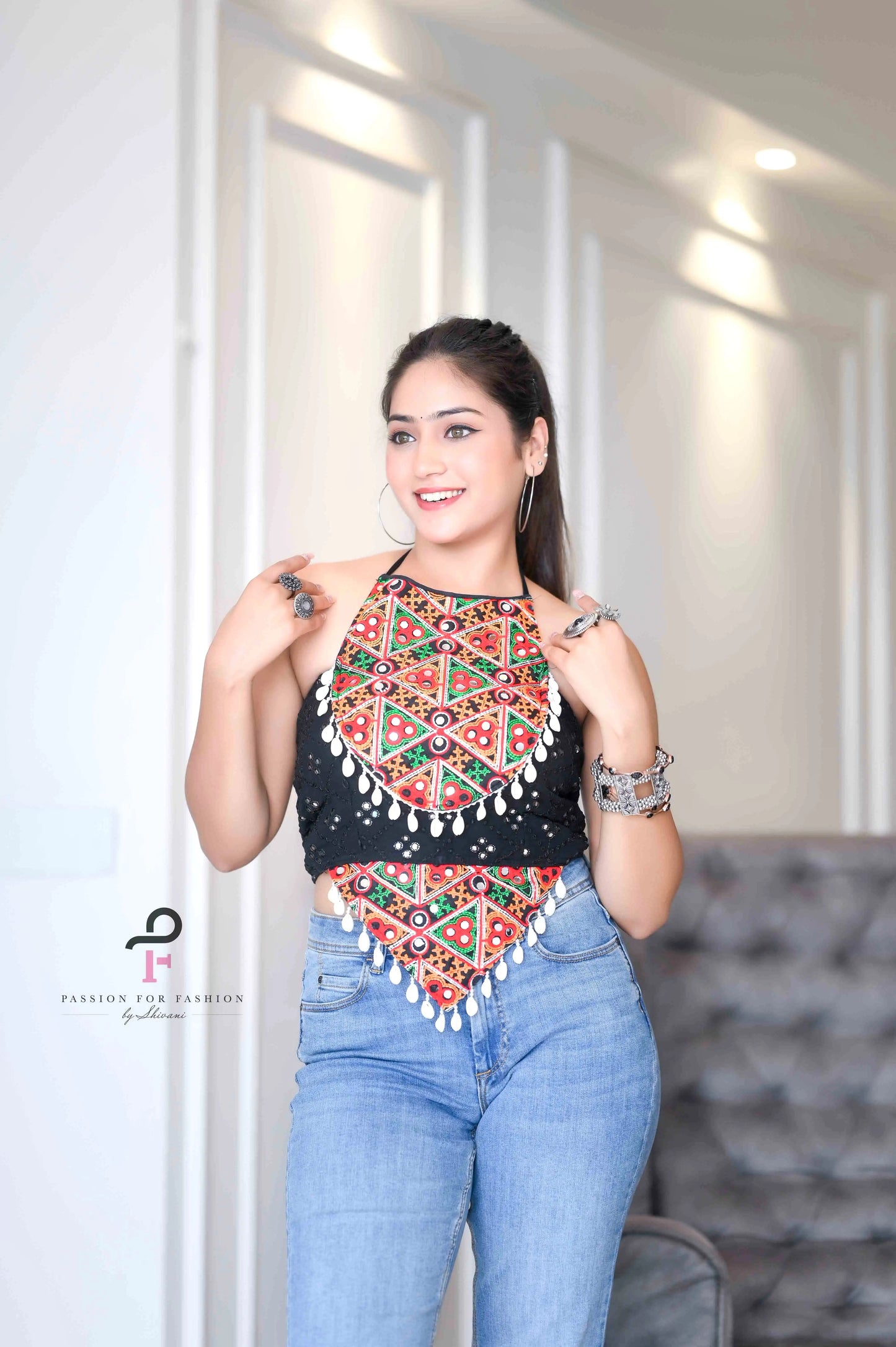 Black Gamti Navratri Denim Fit