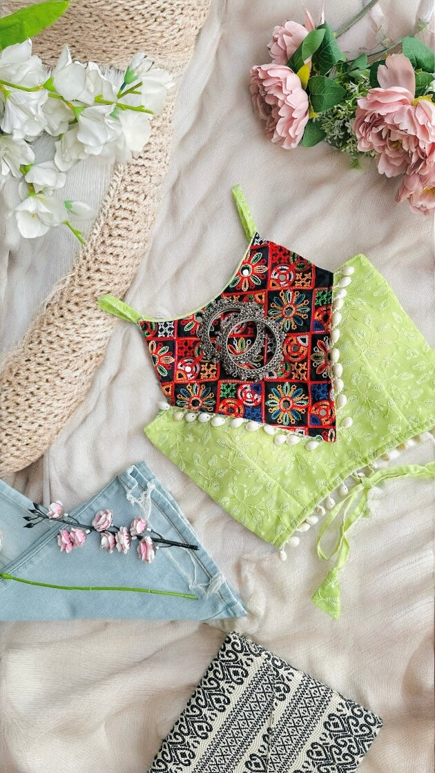 Green Gamti Navratri Denim Fit