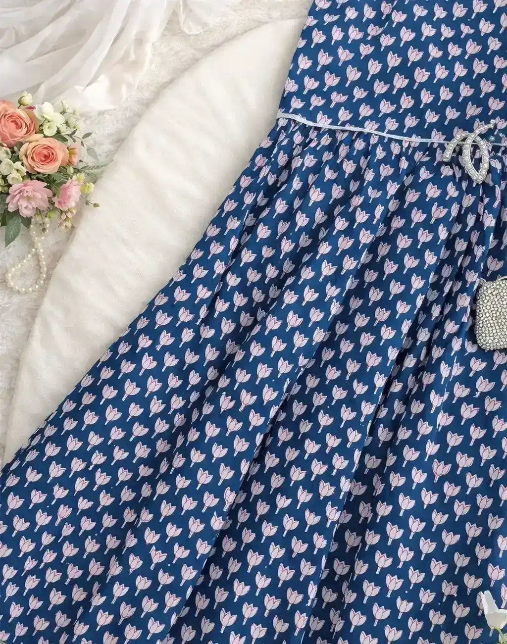 Lotus Blue Jaipuri Nyra Gulnaz Kurta