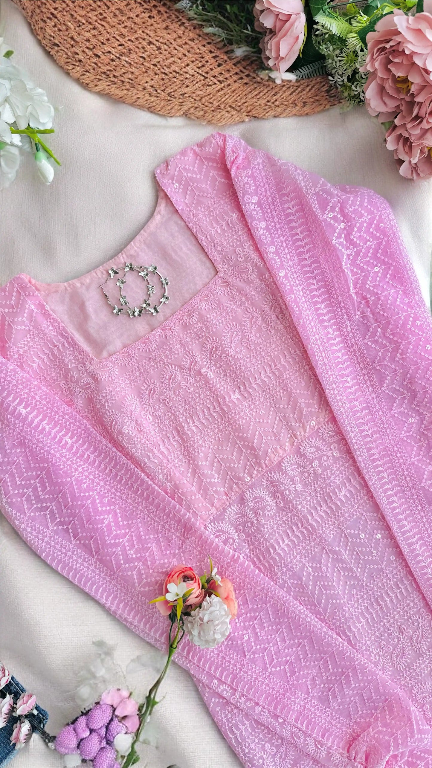 Blossom Pink Short Gulnaz Kurta