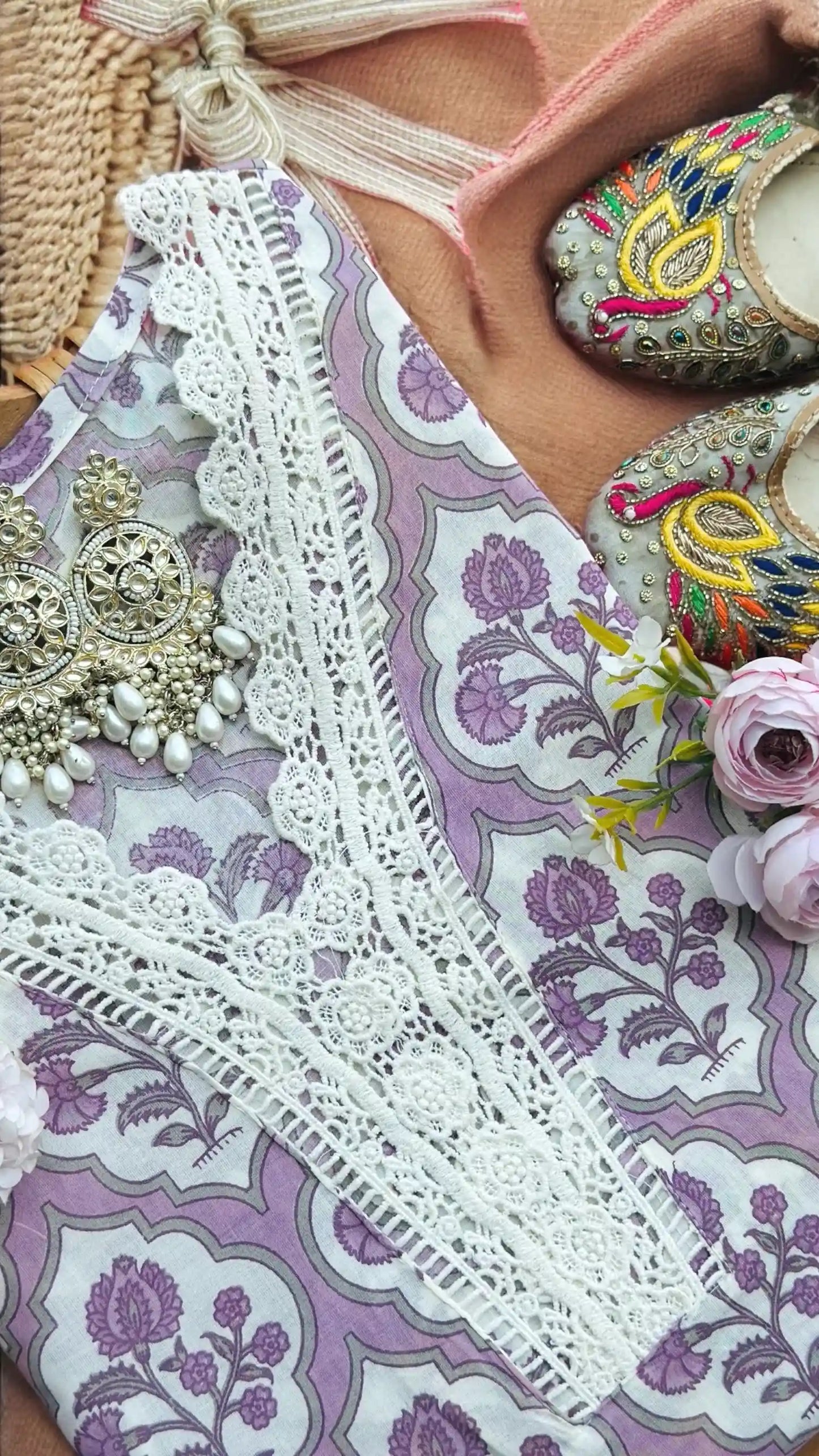 Lilac Block Meher Suit Set - Passion for Fashion by Shivani