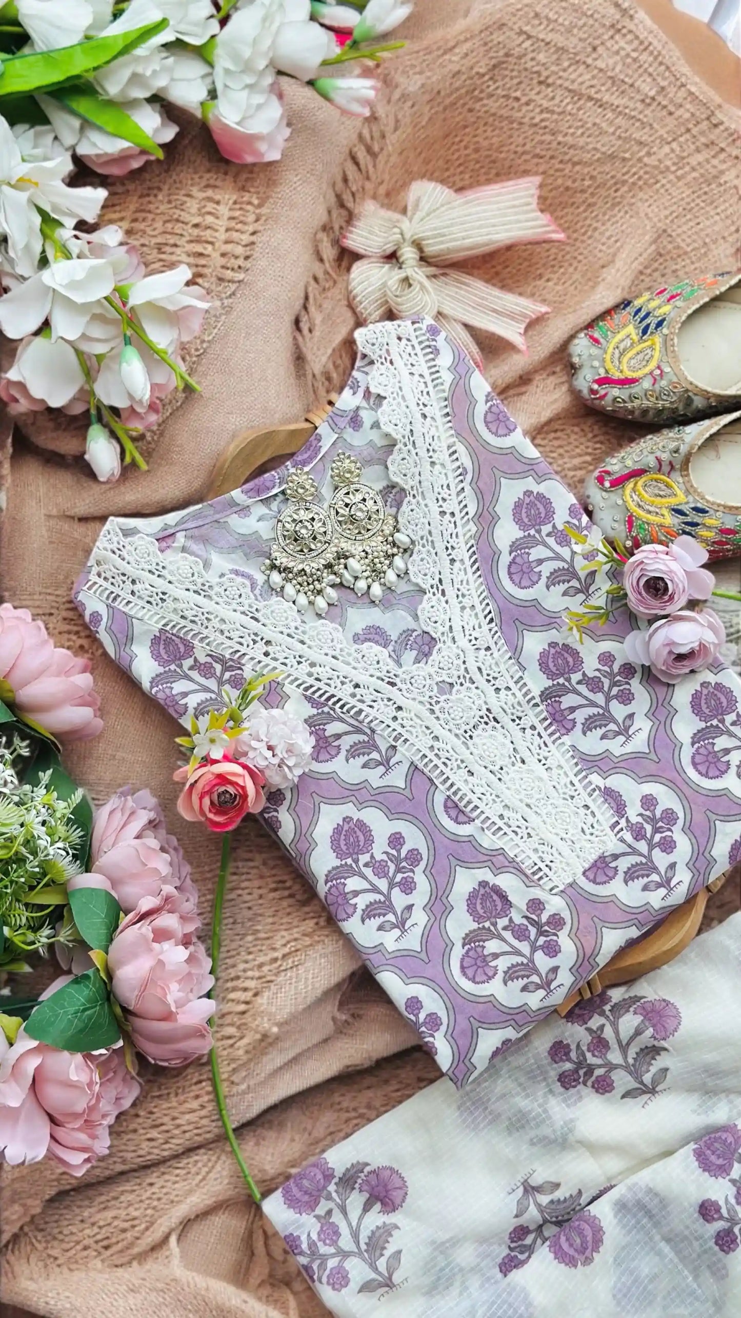Lilac Block Meher Suit Set - Passion for Fashion by Shivani