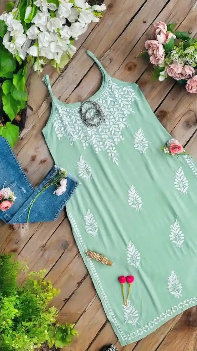Blush Green Aliya Noor Slit Kurta - Passion for Fashion by Shivani