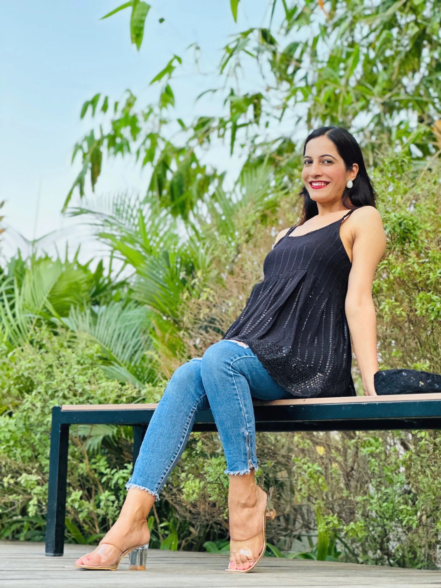 Signature Black Denim Gulnaz Peplum