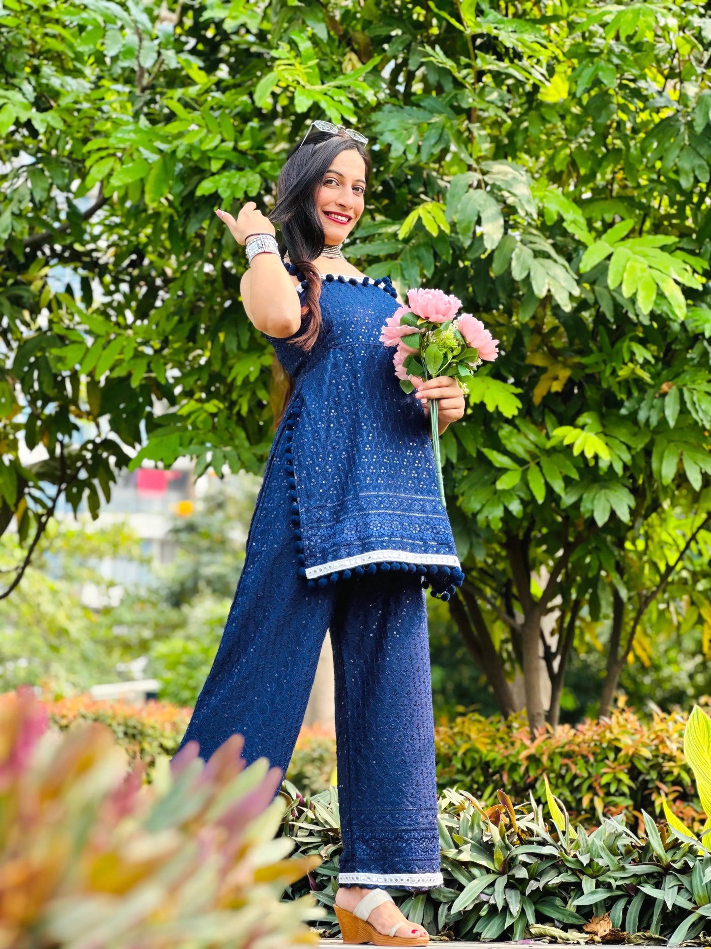 Electric Blue Gulnaz Cord Ensemble