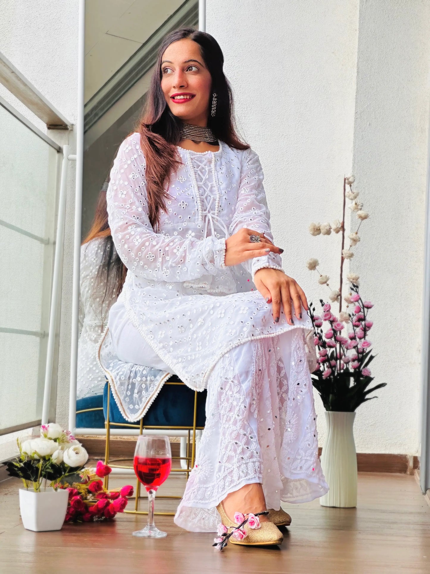 Ivory White Dori Gulnaz Kurta