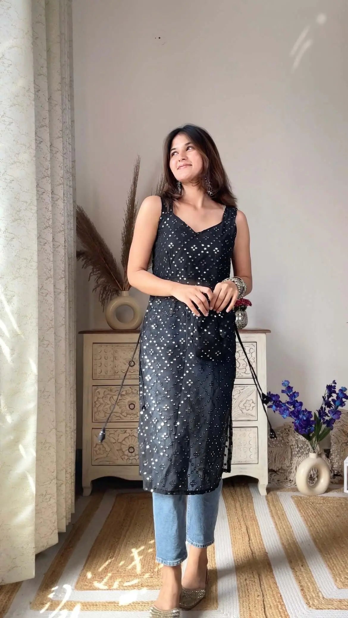 Swati's Twilight Black Gulnaz Kurta