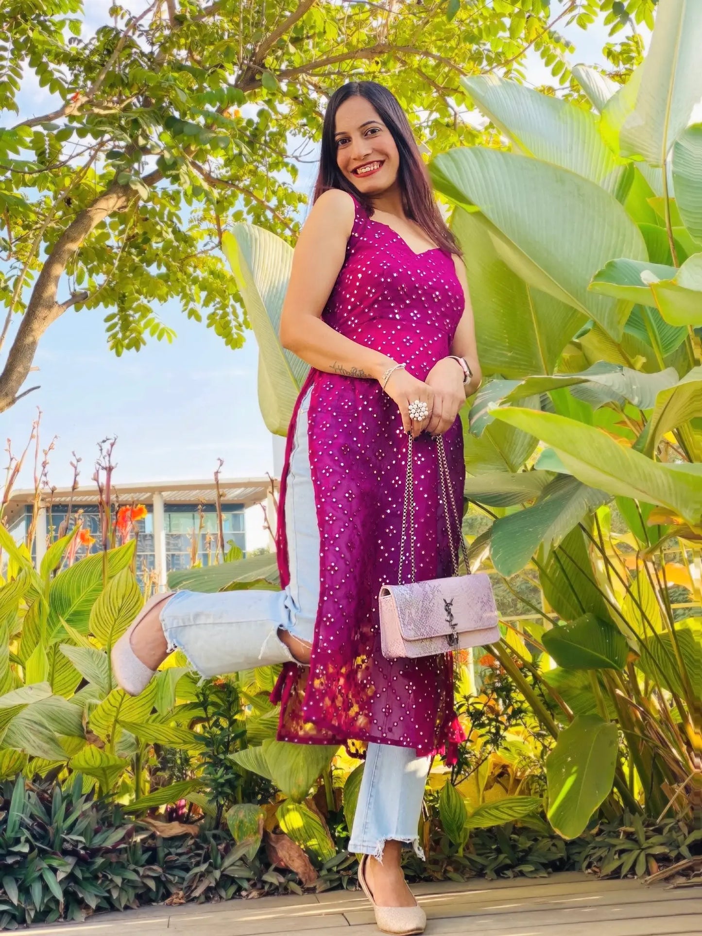 Wine Slit Mirror Gulnaz Kurta
