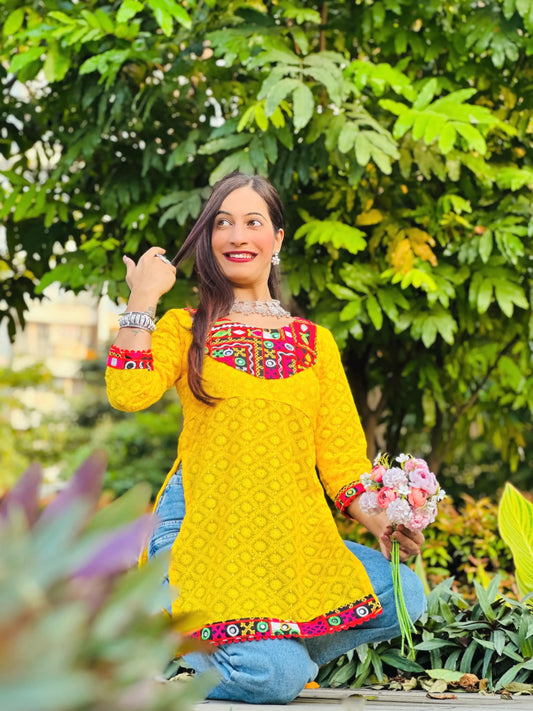 Marigold Yellow Gamti Gulnaz Kurta - Passion for Fashion by Shivani