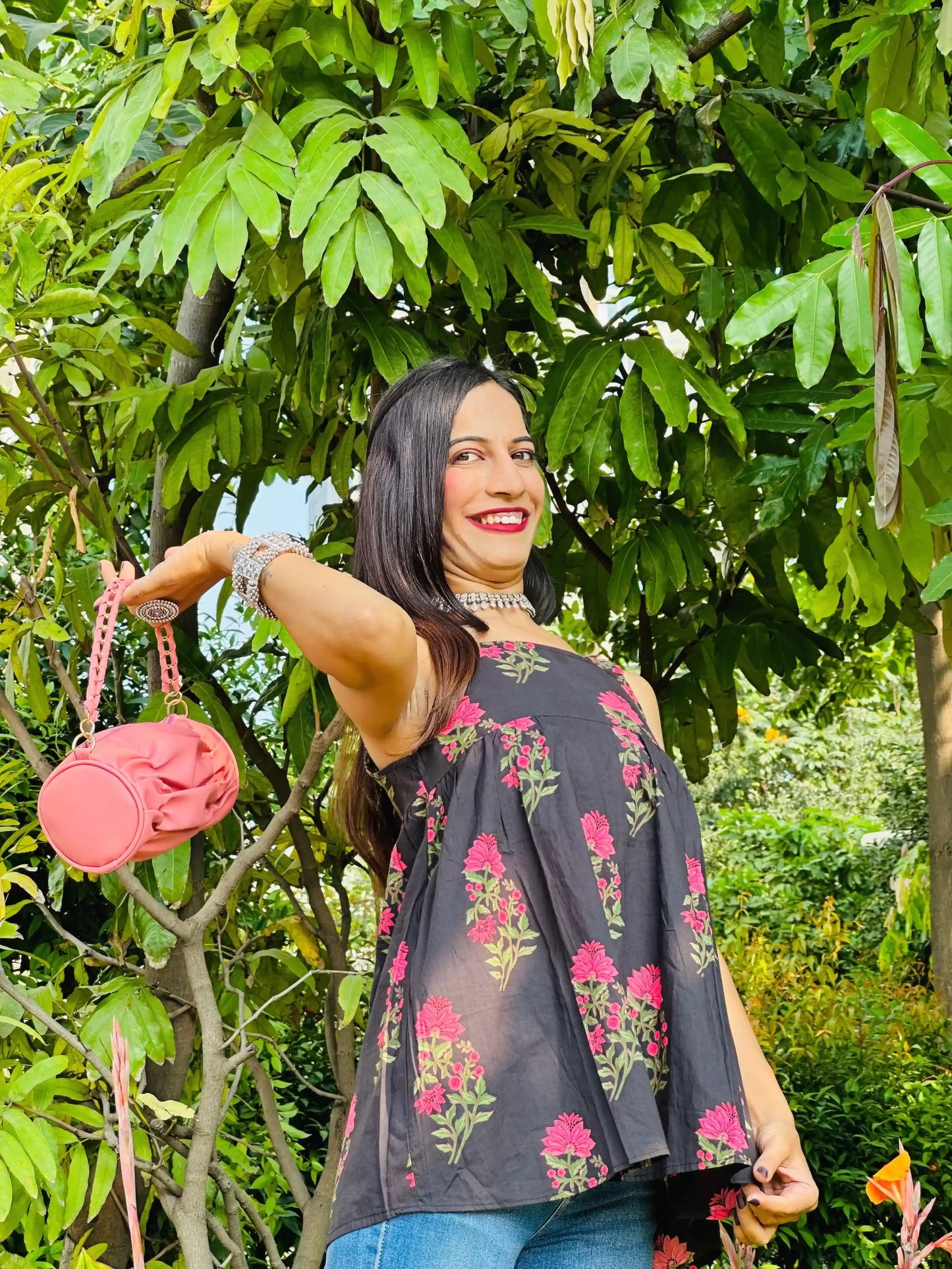 Pitch Block Floral Gulnaz Short Kurta