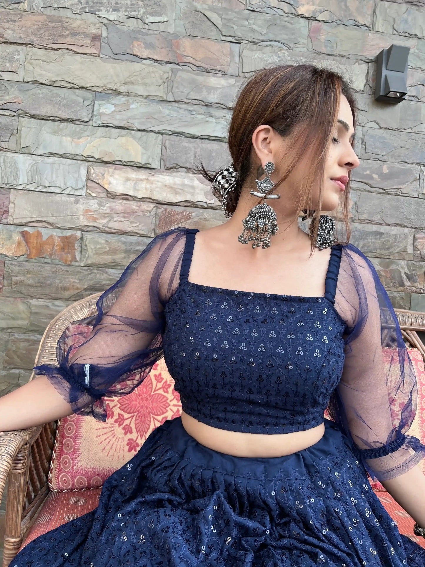 Fenil's Blue Gulnaz Skirt Ensemble