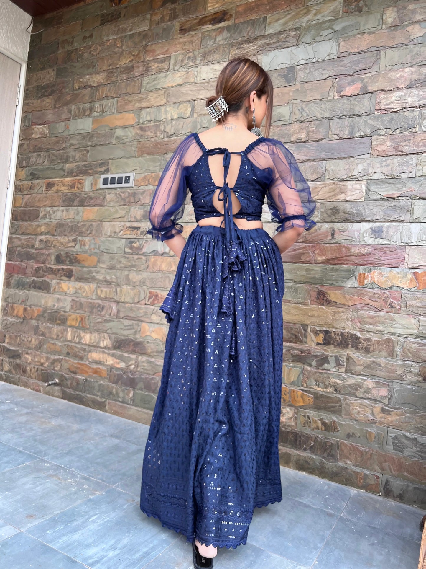Fenil's Blue Gulnaz Skirt Ensemble