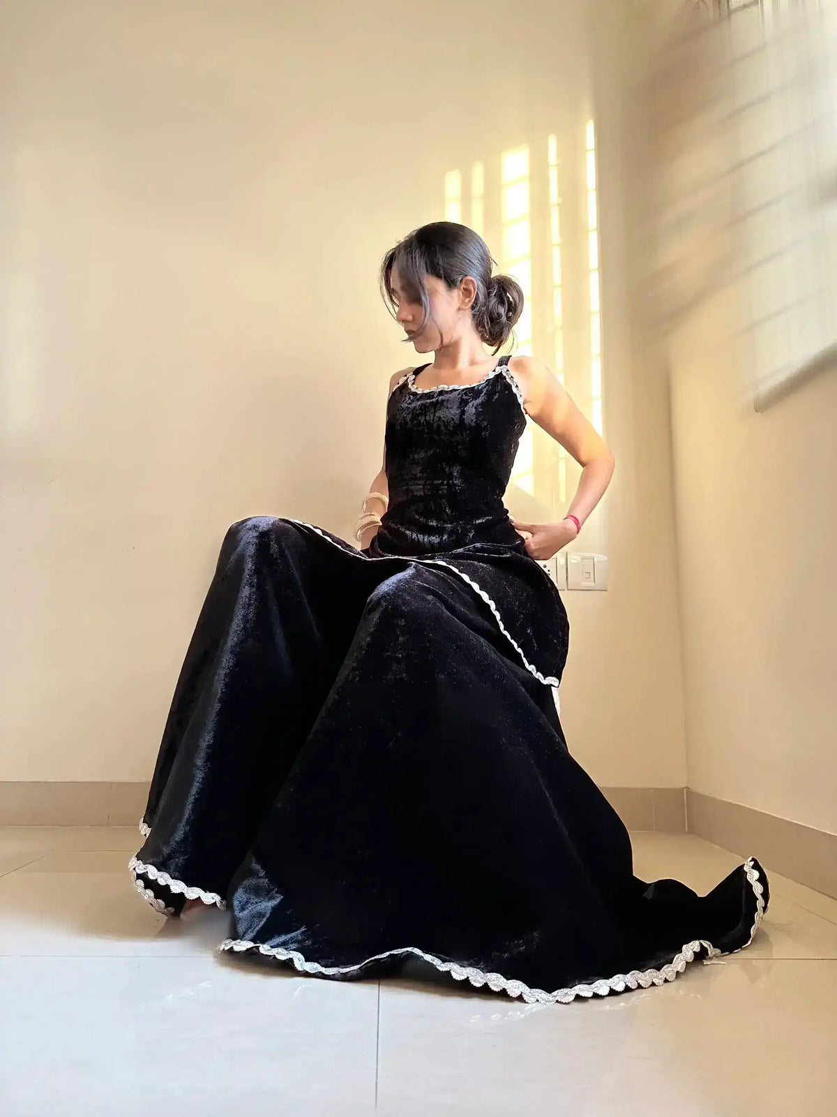 Hiya's Daisy Black Gulnaz Ensemble - Passion for Fashion by Shivani