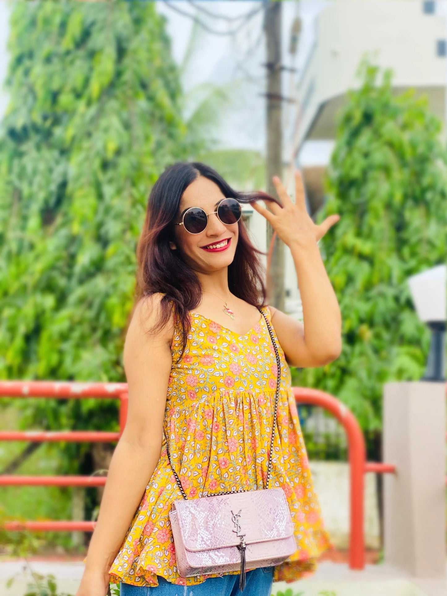 Mulmul Bliss Floral Peplum Top