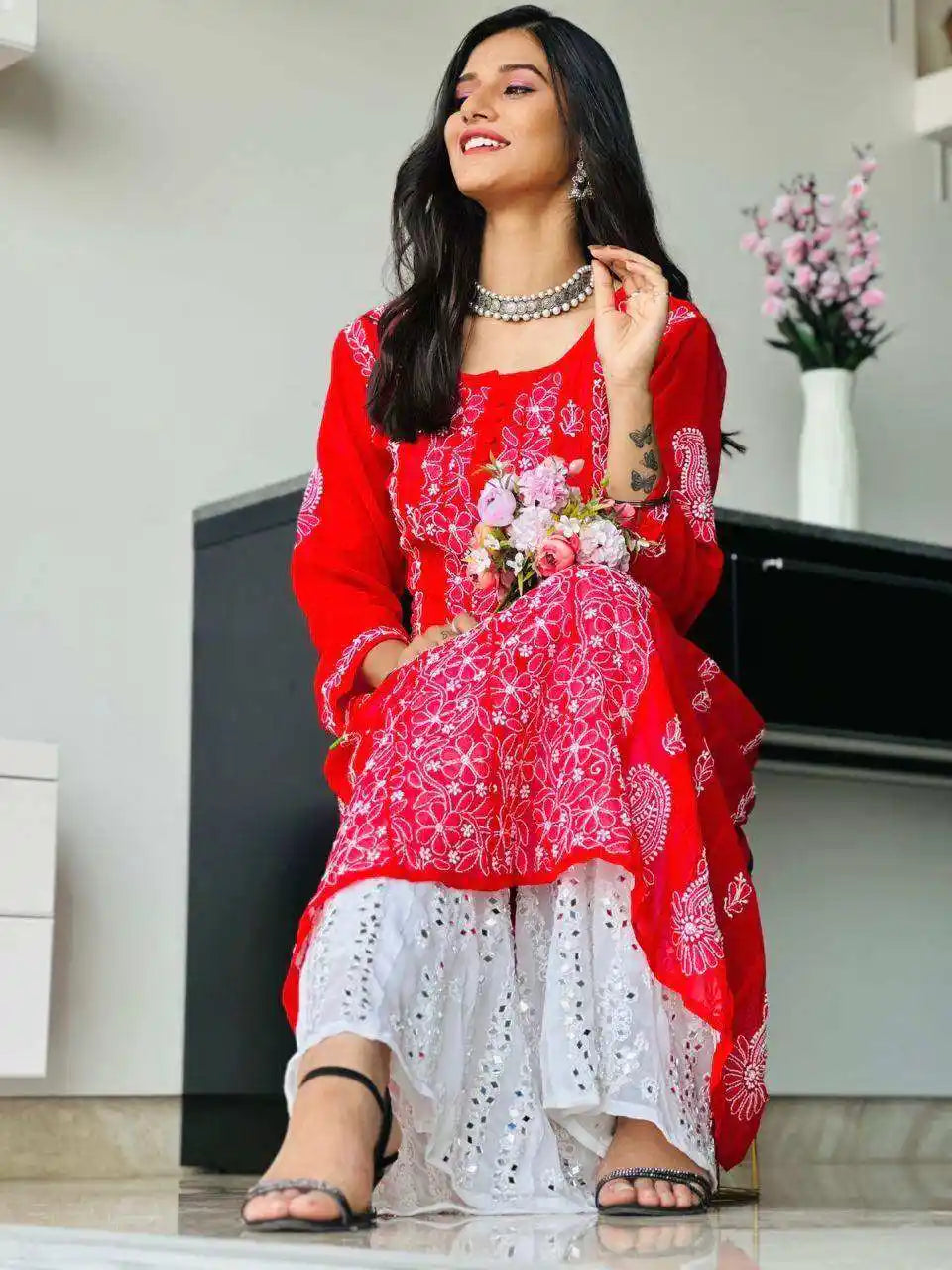 Mahima’s Scarlet Red Meher Anarkali