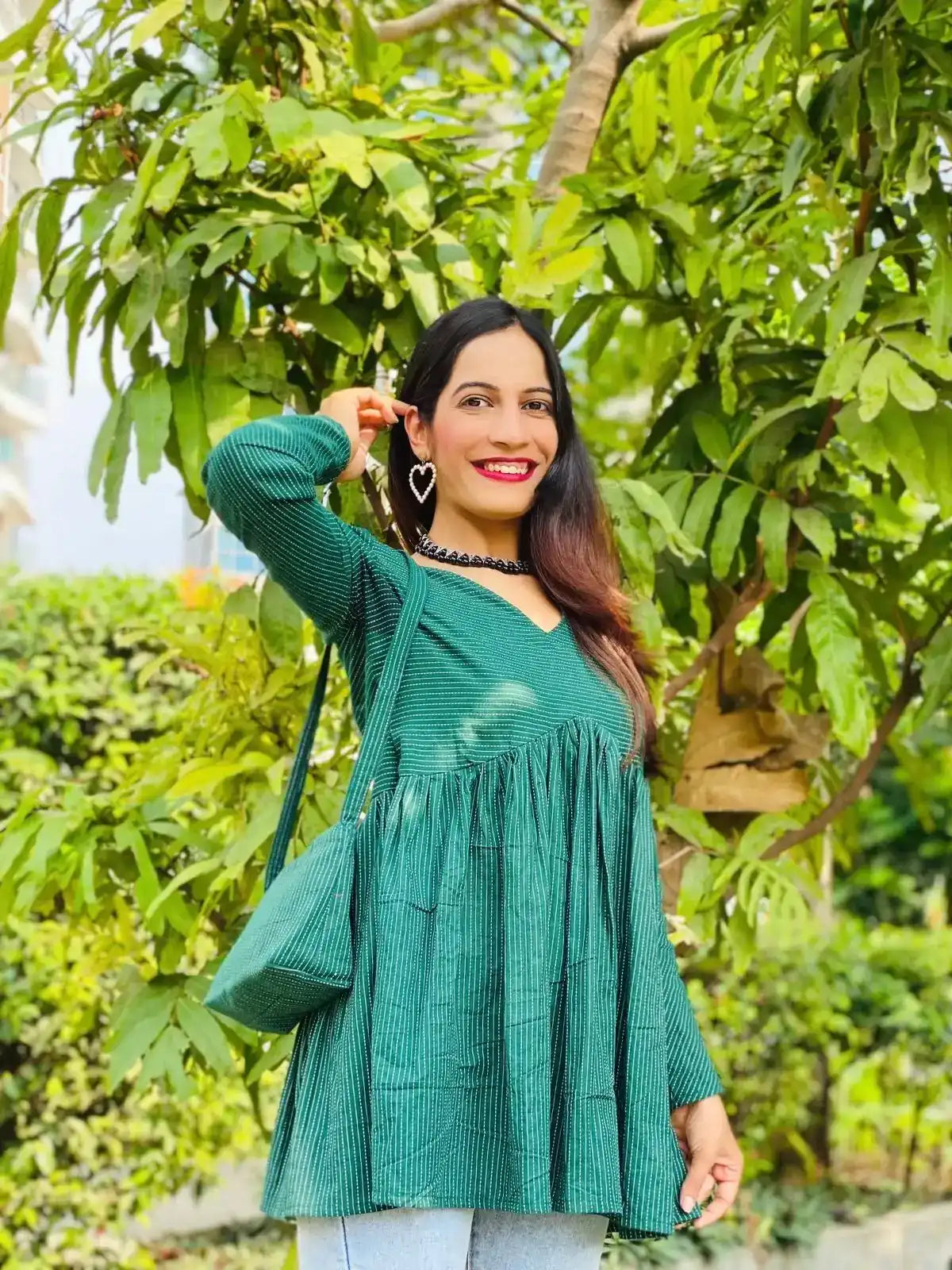 Paradise Green Short Gulnaz Peplum