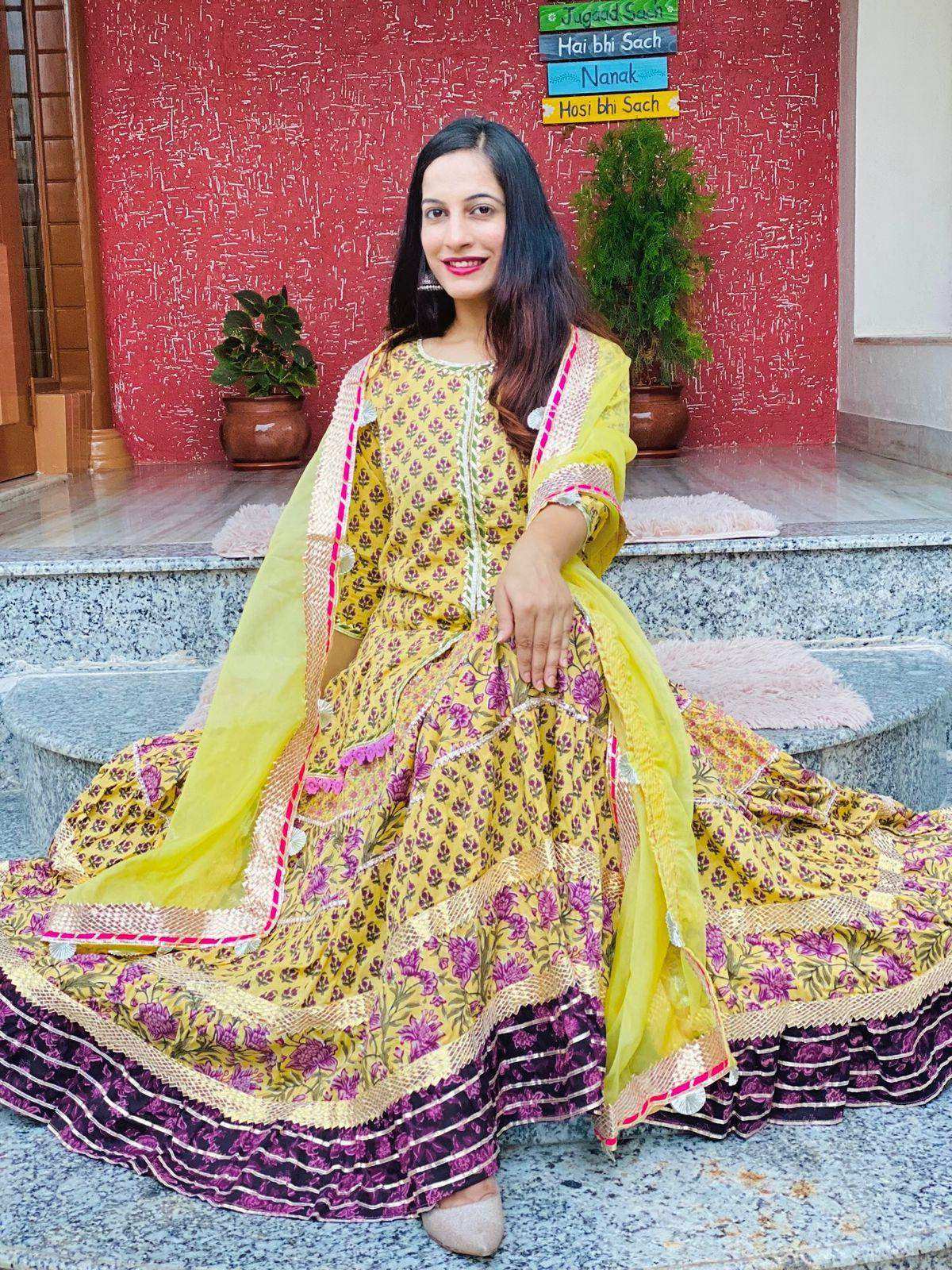 Blush Yellow Meher Skirt Kurta Set
