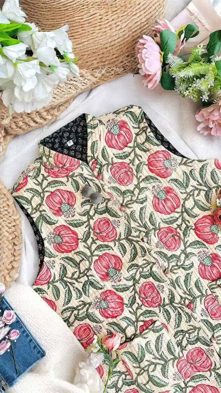 Kalamkari Cream Jaipuri Jacket