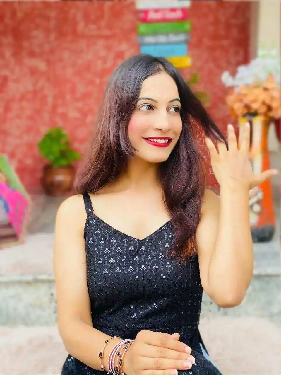 Twilight Black Sequence Gulnaz Kurta
