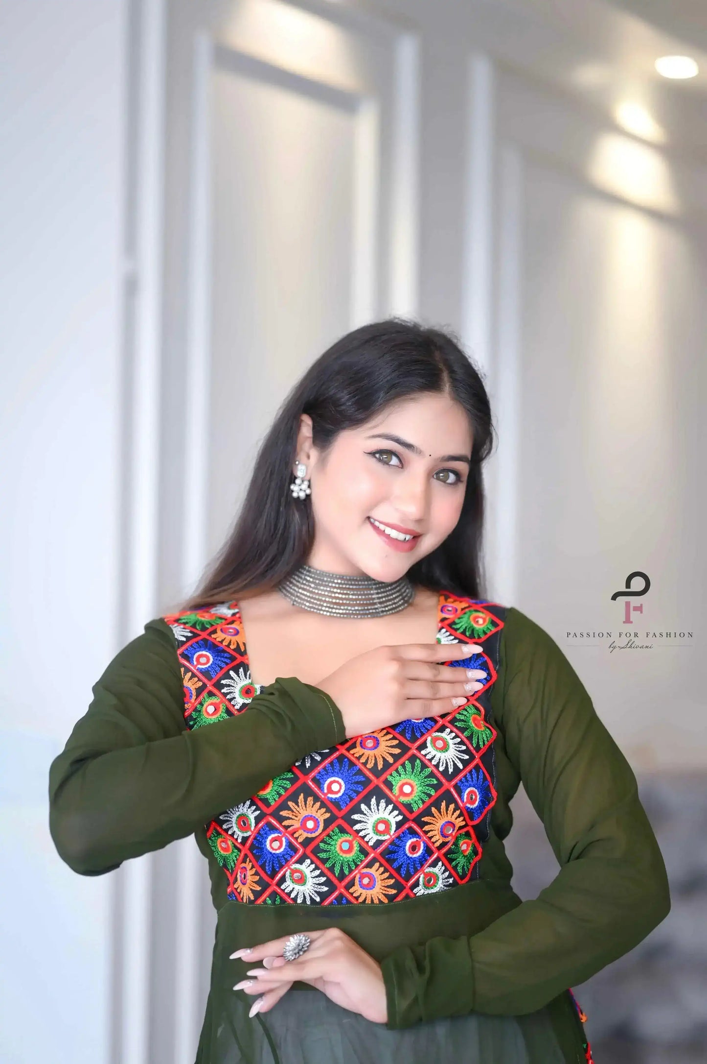 Avery Green Gulnaz Embroidered Kurta