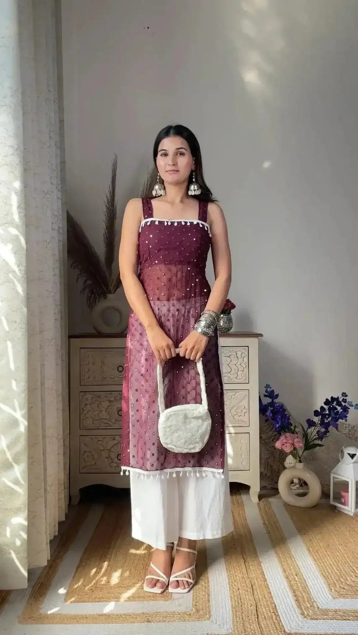 Swati's Fine Wine Dori Gulnaz Kurta - Passion for Fashion by Shivani