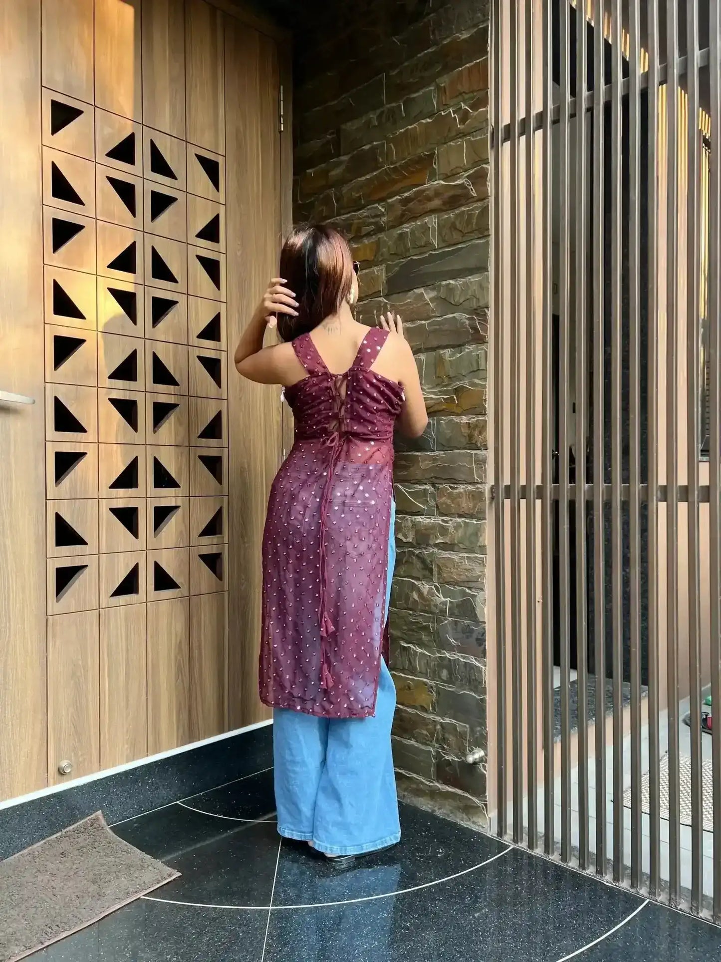 Swati's Fine Wine Dori Gulnaz Kurta - Passion for Fashion by Shivani