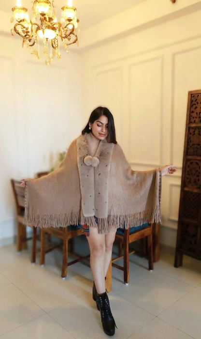 Soft Brown Fur Winter Cape