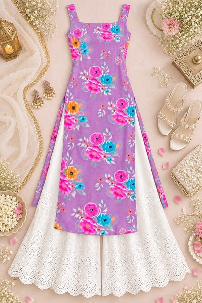 Gulnaz Lilac Blossom Printed Kurta