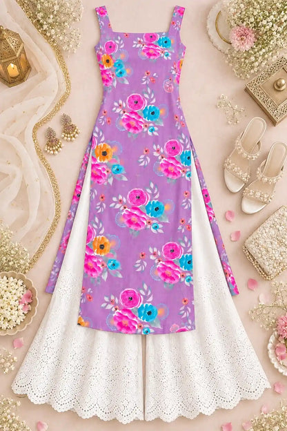 Gulnaz Lilac Blossom Printed Kurta