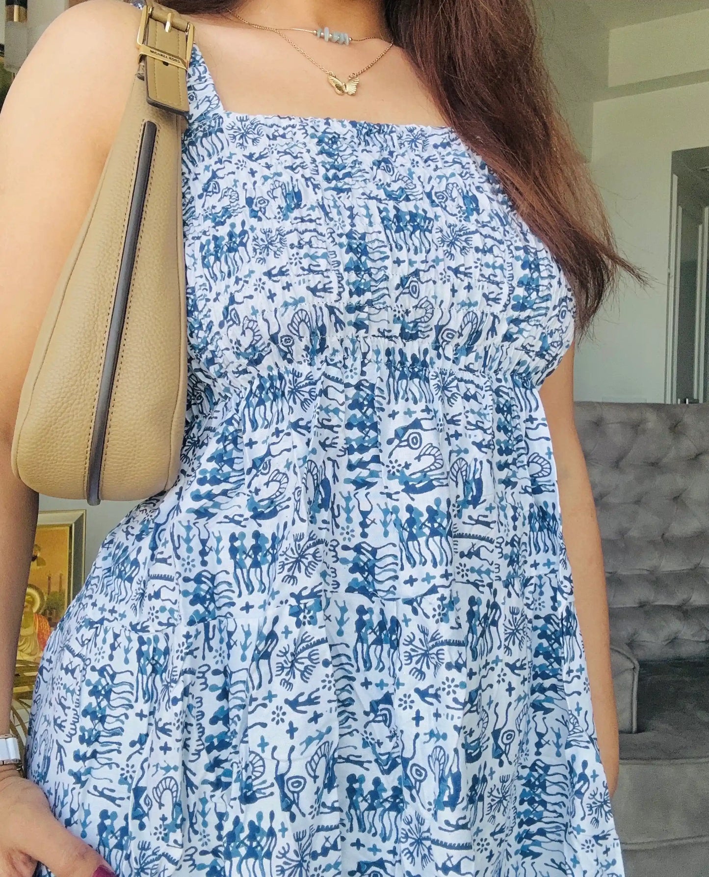 White Worli Cute Jaipuri Peplum