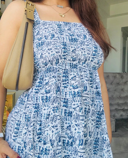 White Worli Cute Jaipuri Peplum