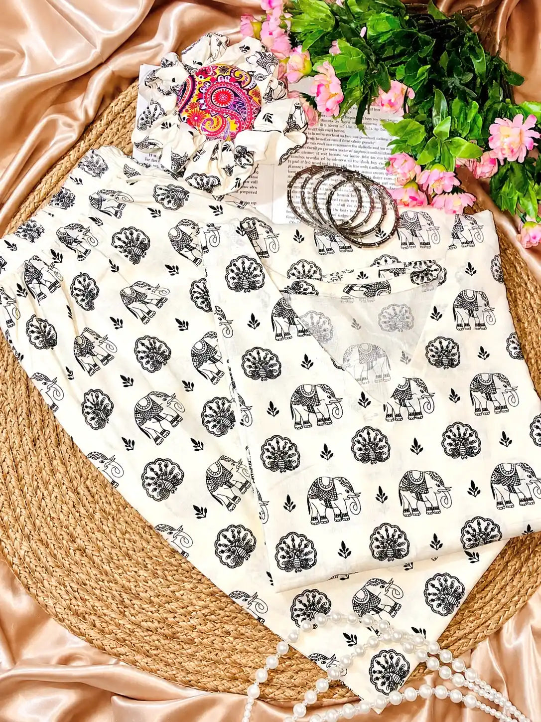 Meher Boho Elephant Print Ethnic Set