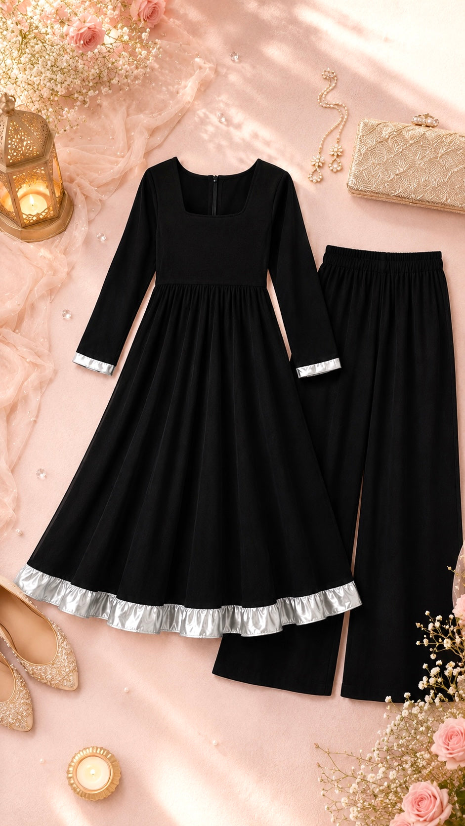 Gulnaz Black Royale Anarkali Suit Set