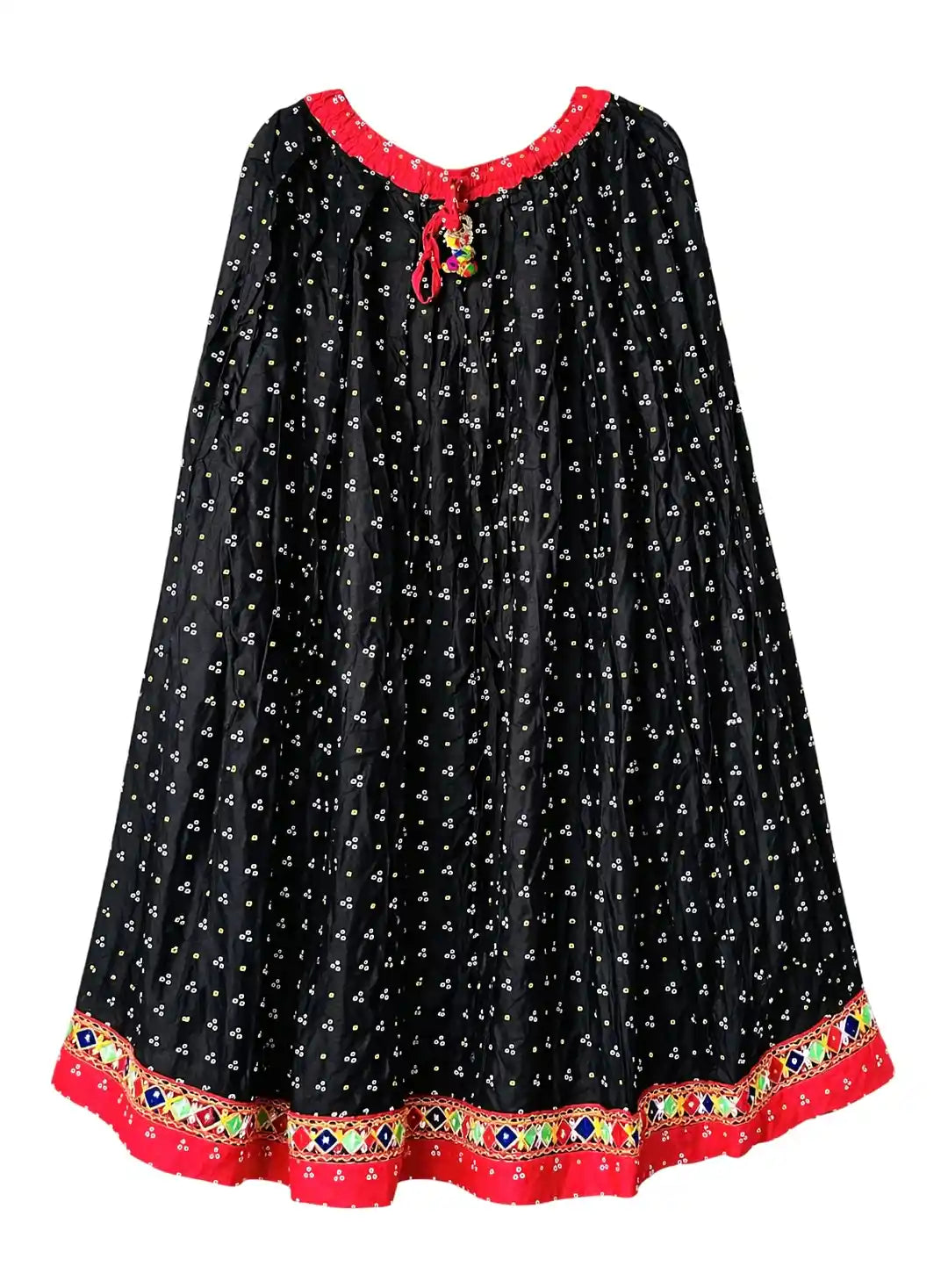 Black Bandhej Jaipuri Twirl Skirt