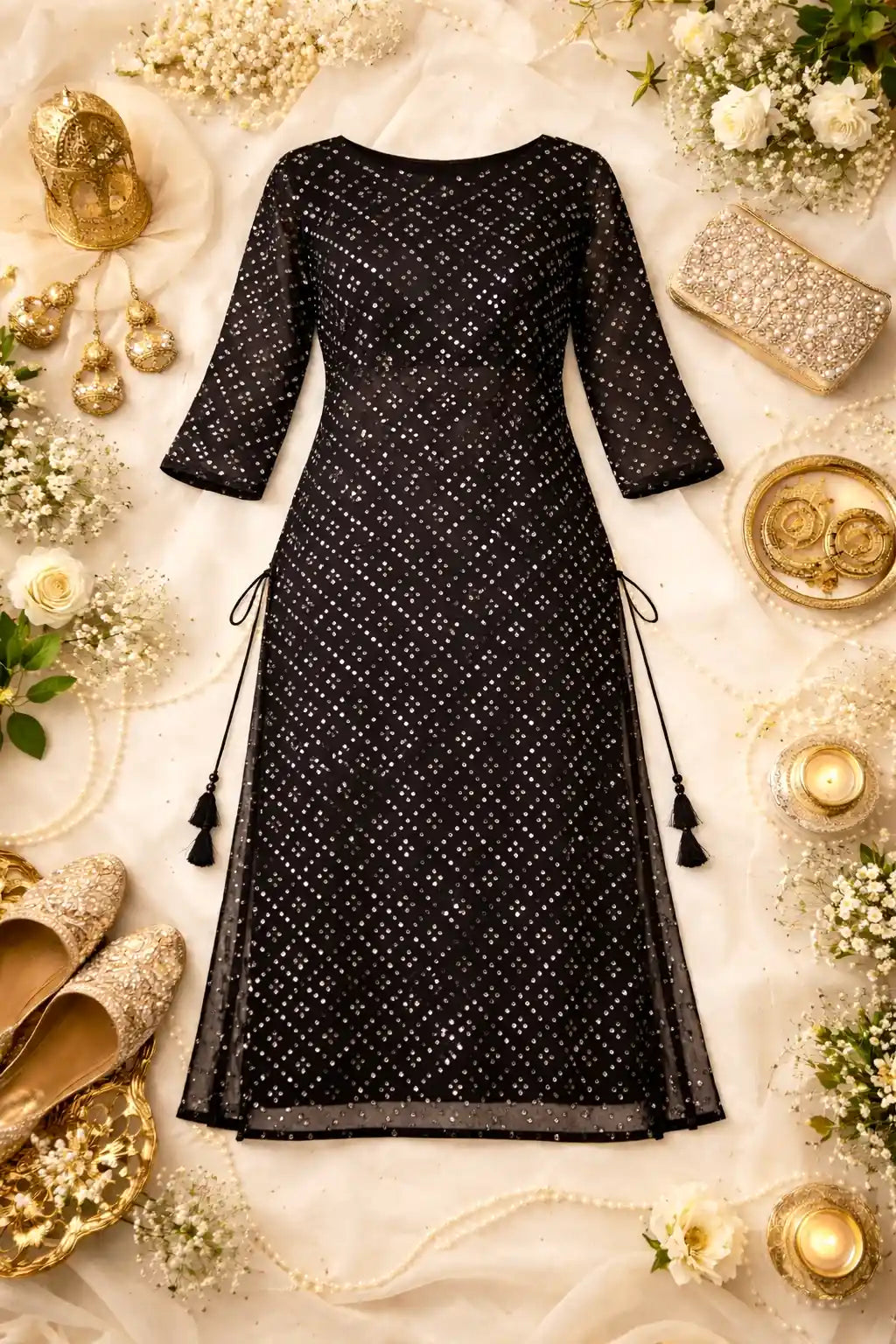 Black Beauty Mirror Gulnaz Kurta