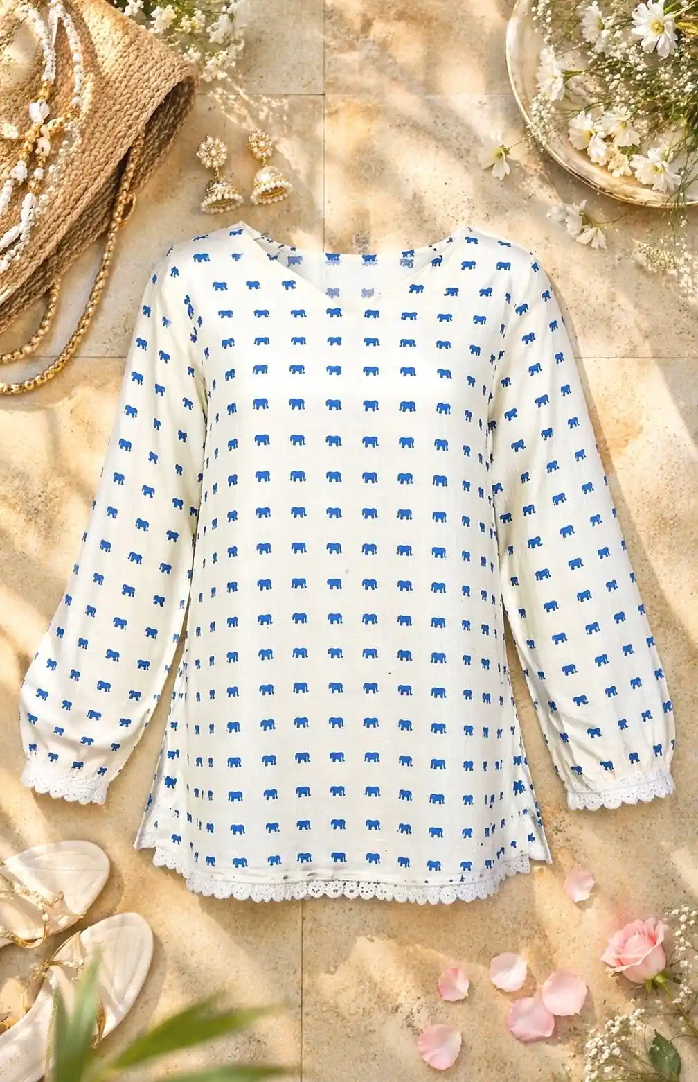 NeelHathi Jaipuri Cotton Kurta