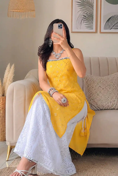 Charm Yellow Mirror Gulnaz Kurta