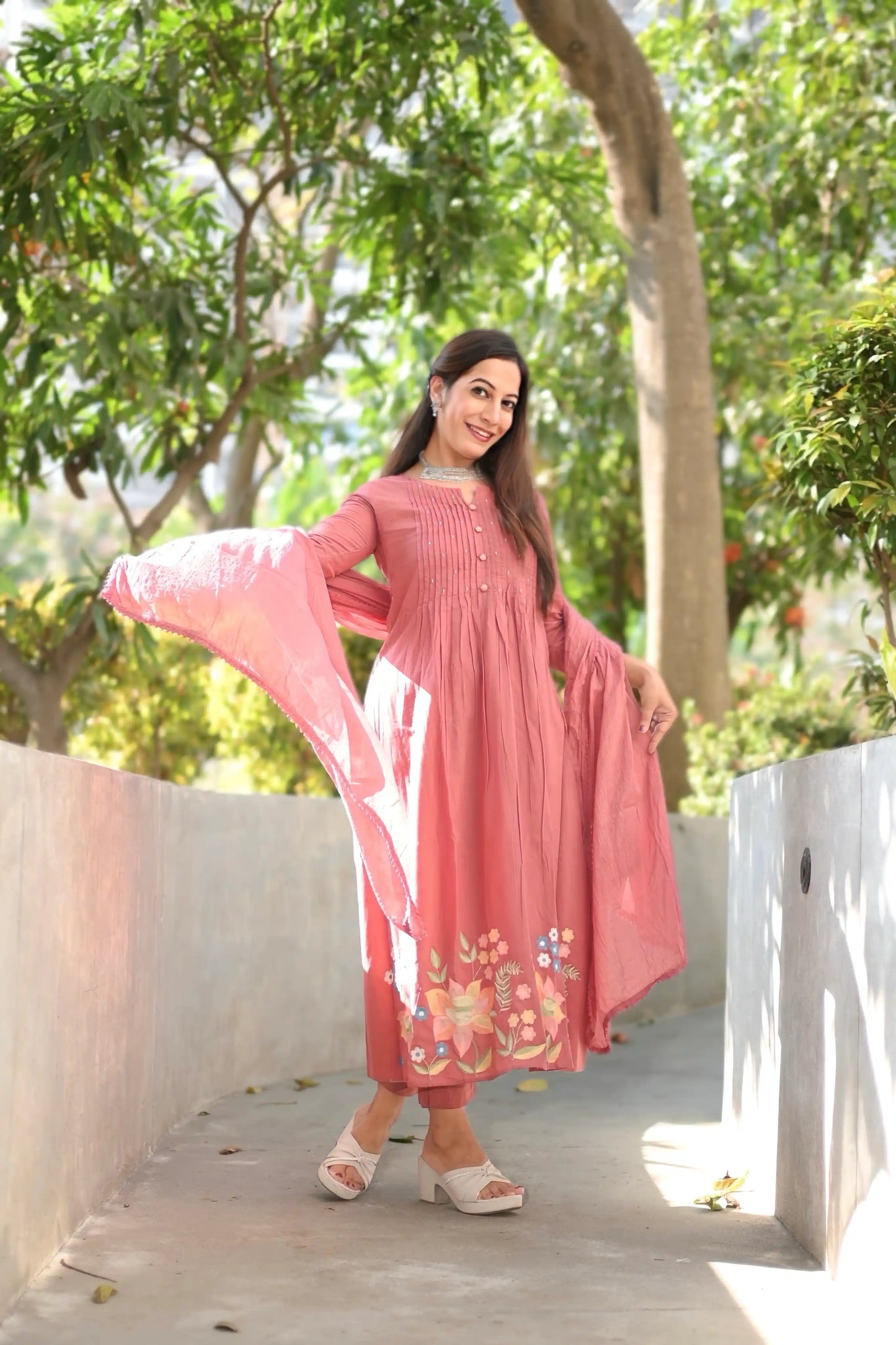 Rose Embroidered Meher Suit Set