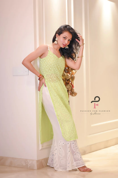 Blush Green Embroidered Gulnaz Kurta