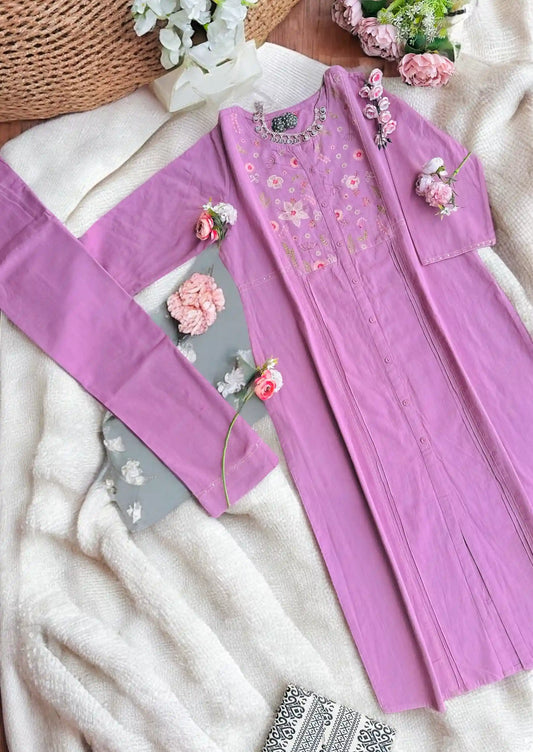 Lilac Embroidered Meher Suit Set - Passion for Fashion by Shivani