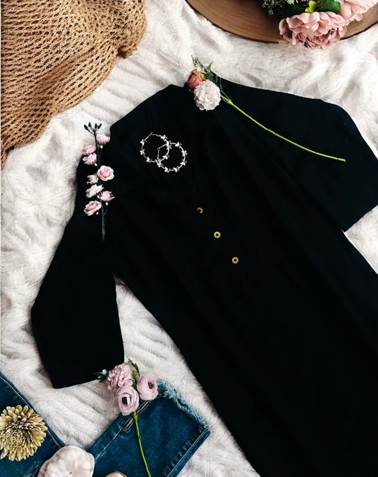 Trendy Black Collar Kurta - Passion for Fashion by Shivani